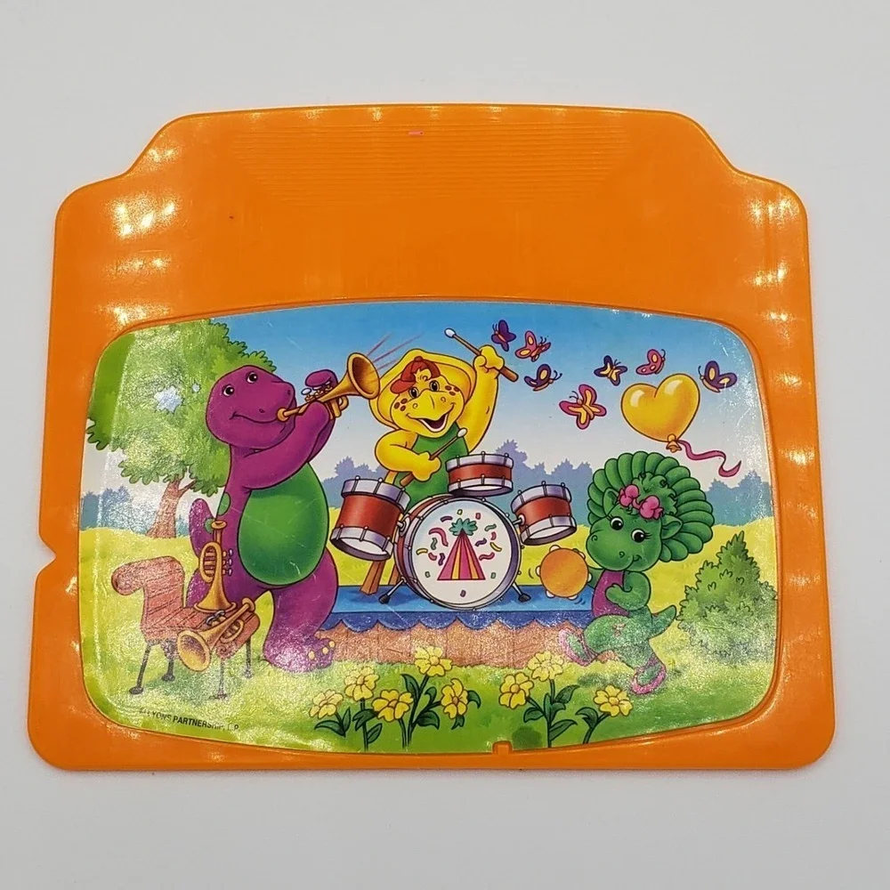 Vintage Barney The Purple Dinosaur Interactive Laptop Mattel W/4 Cartridges Rare